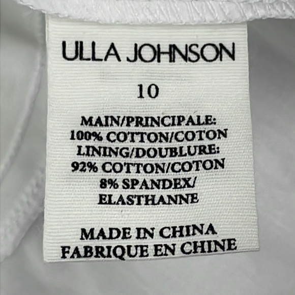 New Ulla Johnson Phoebe Tiered Cut Out Cotton Poplin Midi Dress White Sz 10 - Picture 9 of 14